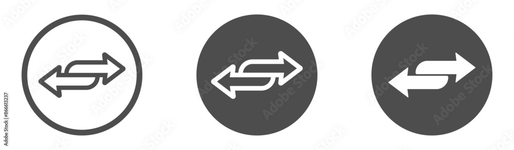 Poster arrows data transfer vector icons. double arrow icons set