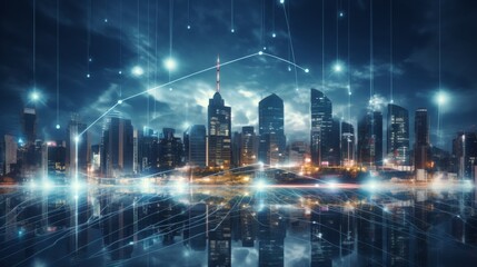 5G, 6G, Big data wireless network, high speed internet, cloud computing or connect diagram technology, Data storage, service, synchronize, online, financial, Connectivity global, smart city, Gen AI