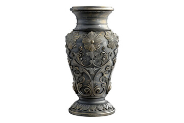 Ornate 3D vase isolated on transparent background