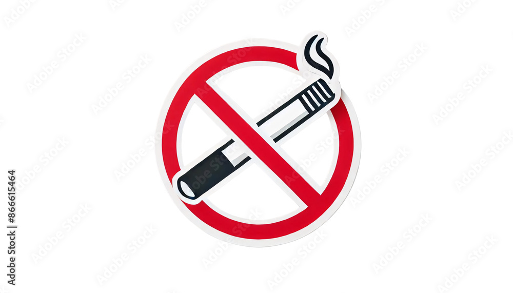 Poster a no smoking sign with a cigarette icon crossed out by a red circle and diagonal line, depicted on a