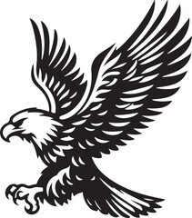 Obraz premium Flying Eagle silhouette on a white background