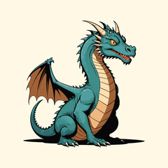 Vibrant Green Dragon Illustration