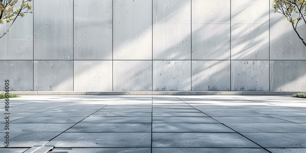 Poster creating a professional atmosphere with minimalist architecture clean lines and neutral colors. conc