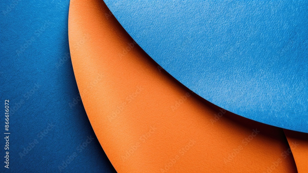 Poster vibrant blue and orange textured paper with space for text or objects