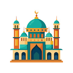 black silhouette mosque vector