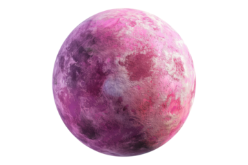 Pink planet isolated on transparent background