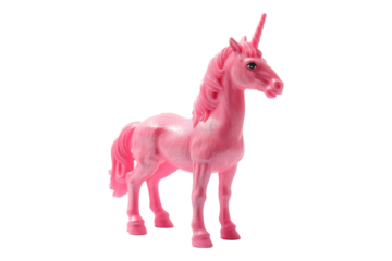 Pink unicorn isolated on transparent background