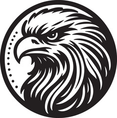 Fototapeta premium Eagle silhouette on a white background