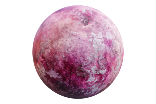 Pink planet isolated on transparent background