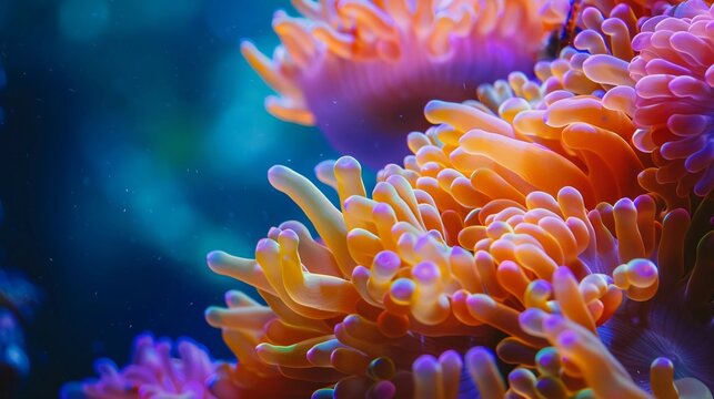underwater photography of beautiful sea anemon