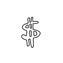 Hand drawn dollar sign icon 