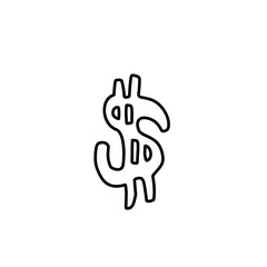 Hand drawn dollar sign icon 