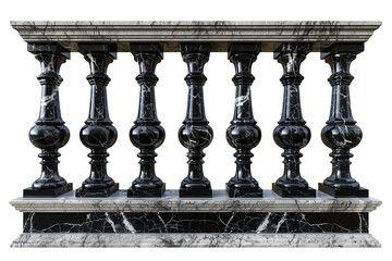 Black marble balustrades with pillars