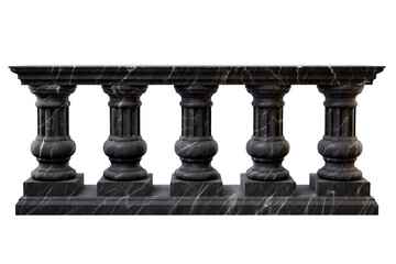 Black marble balustrades with pillars