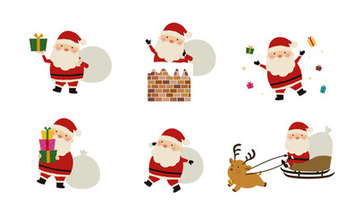 サンタクロースのイラストのポーズセット Pose set of Santa Claus illustration