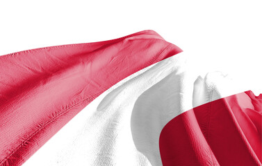 Austria flag waving on white background with clipping path. Cliping path is easily cutout the flag.