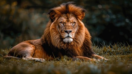 Fototapeta premium Majestic male lion