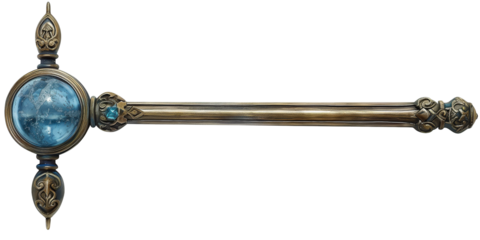 Wizard's wand isolated on transparent or white background 