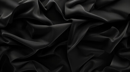 Fototapeta premium Black silk waves background wallpaper for backdrop decoration