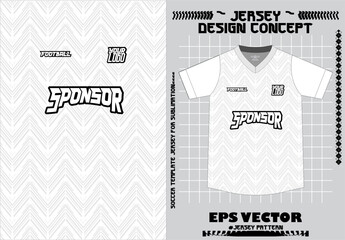 Sports t-shirt Jersey design concept Illustration Vector template suitable for Soccer, Football, Volleyball.