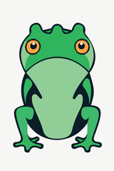 Frog funny vector icon image
