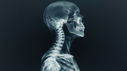 Explore the human form: An X-ray image revealing the intricate details of the human skeleton, offering insight into anatomy and health