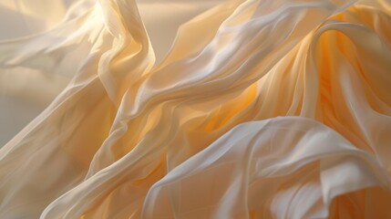 Obraz premium A close-up of a piece of fabric flowing in the wind, highlighting the graceful movement and texture.