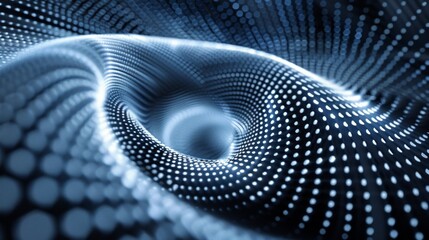A series of dots arranged in a spiral pattern, creating a sense of movement and energy.