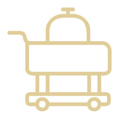 Hotel food delivery tool icon with outline fill style