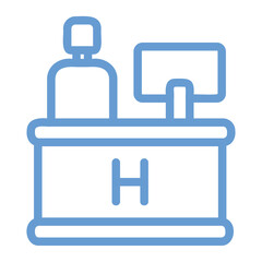 Hotel receptionist icon with style outline fill