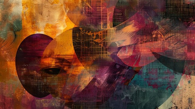 A collection of abstract shapes and textures representing the diversity and uniqueness of human experiences.