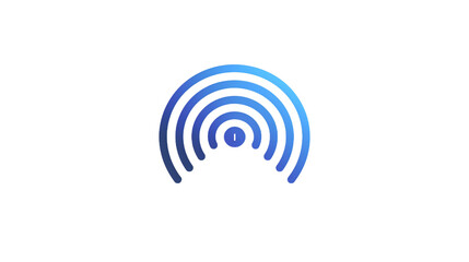 A modern concentric arc blue gradient logo.