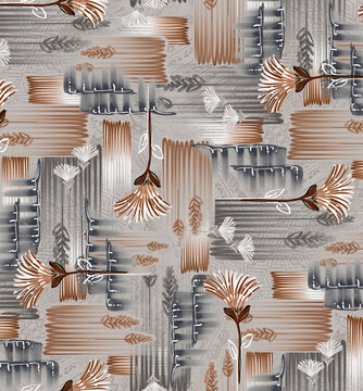 Ethnic Geometric boho seamless pattern. colourfull Repeating background. floral Cloth design, wallpaper.
