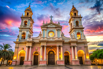 Obraz premium Basilica de Salta, church, northern Argentina