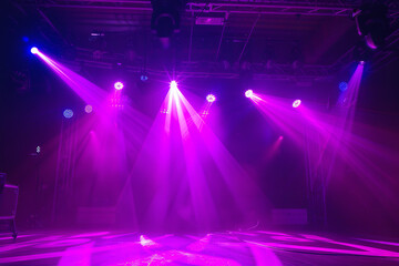 Atmospheric purple stage lights cast a vibrant glow, creating a dramatic and captivating ambiance