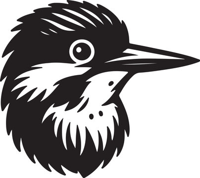 recommend clip art: Kingfisher silhouette on a white background