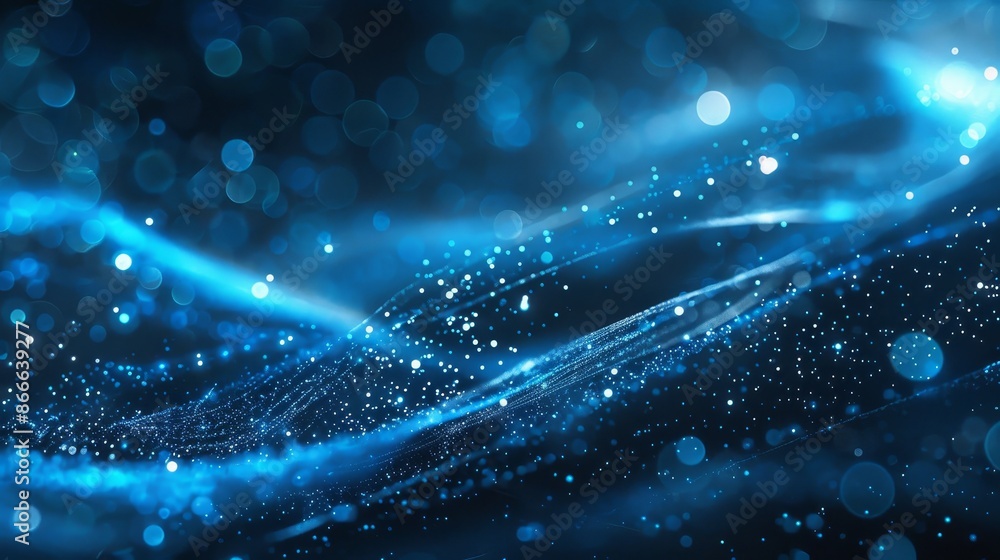 Poster 4k rendering of a wave of particles. abstract particle. data visualization. abstract digital backgro