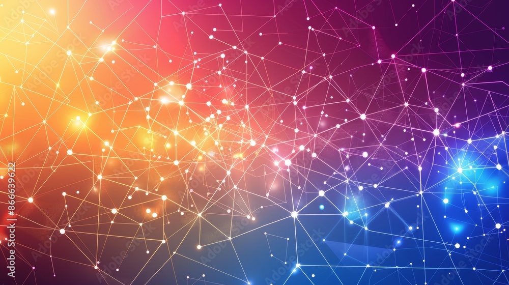 Poster abstract geometric background with connecting dots and lines. concept of global networking and commu