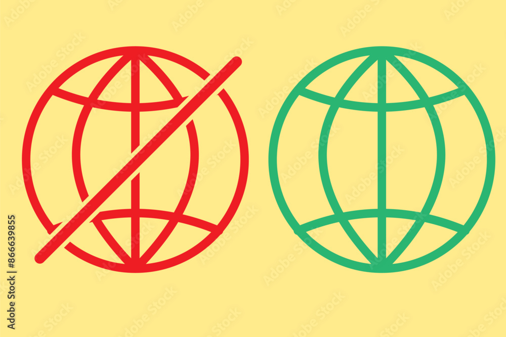 Canvas Prints online offline internet icon vector in flat style