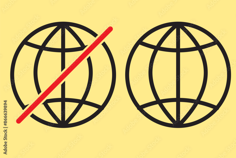 Canvas Prints online offline internet icon vector in flat style