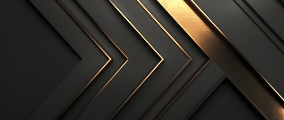 Obraz premium 3d rendering of an abstract polygonal geometric banner with a gold triangle shape. Luxury dark blue with gold. Grey paper material layer with a gold stripe background.