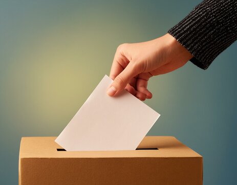 hand is putting a letter into the ballot box. election concept