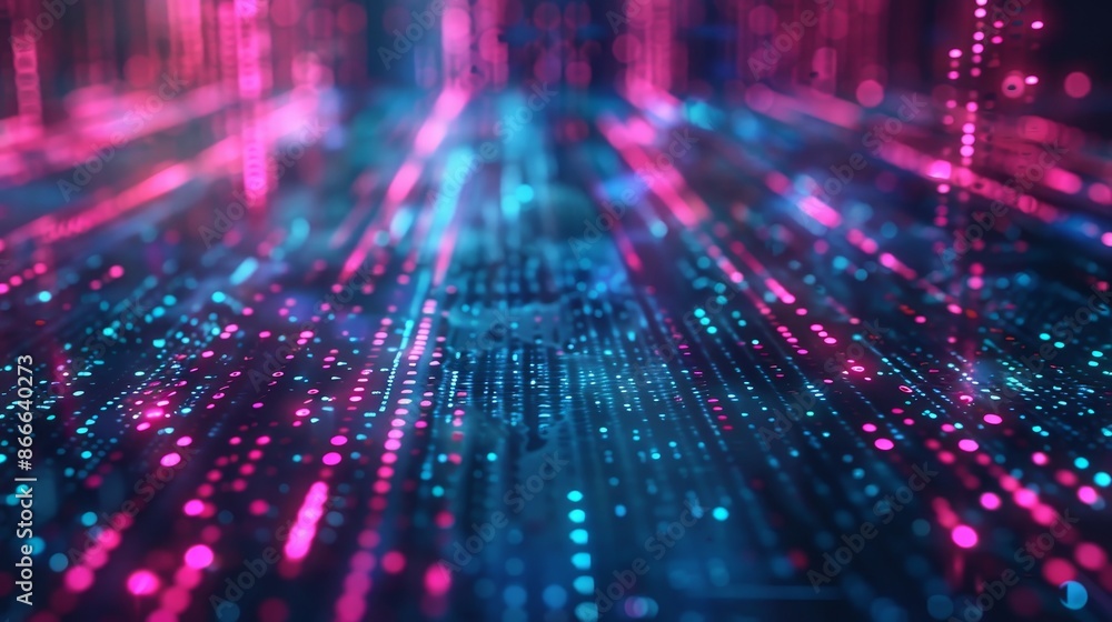 Poster concept of digital flow of information. future technology background. visualization of big data.