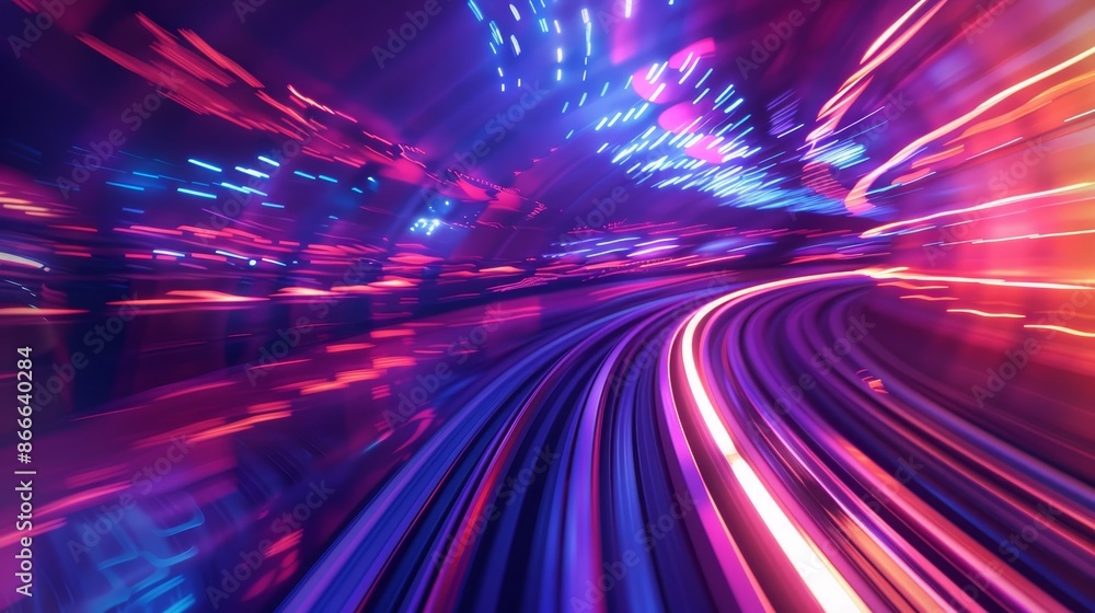 Poster motion blur pov concept in web development