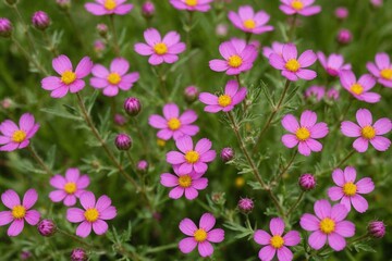 Fototapeta premium Macro of small pink wild flowers