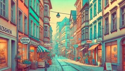 Obraz premium A back alley in Germany, generative AI
