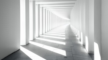 Fototapeta premium The abstract background has geometric stripes with perspective as a scene or street, copy space.