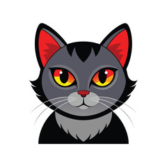 cat vector with red eyes