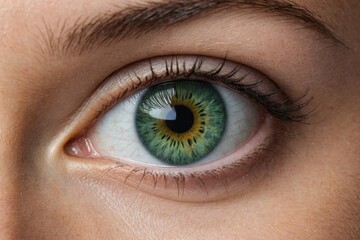 Fototapeta premium Close up of green eye of beautiful young woman