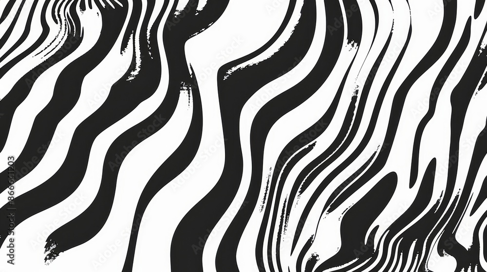 Poster modern seamless pattern with wavy lines and swirls. bold curved lines and squiggles decoration. seam